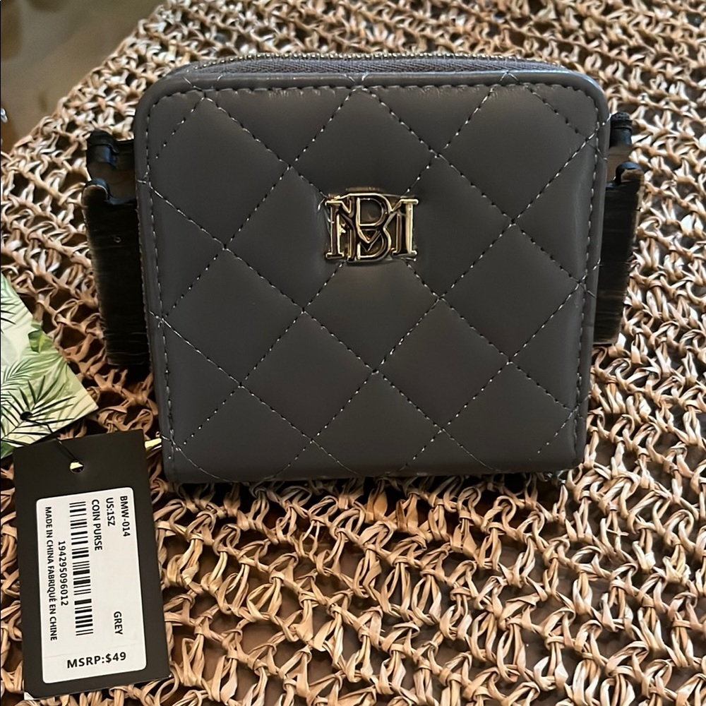 NWT Badgley Mischa Gray Quilted Wallet